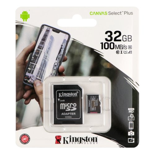 Купити Карта Пам'яті Kingston Canvas Select Plus microSDHC (UHS-1) 32gb 10 Class & Adapter