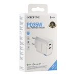 Купити Мережевий Зарядний Пристрій Borofone BA85A 2USB-C PD/QC 35W, 2