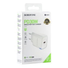 Купить Сетевое Зарядное Устройство Borofone BA84A 1USB-C PD/QC 30W Купить Сетевое Зарядное Устройство Borofone BA84A 1USB-C PD/QC 30W