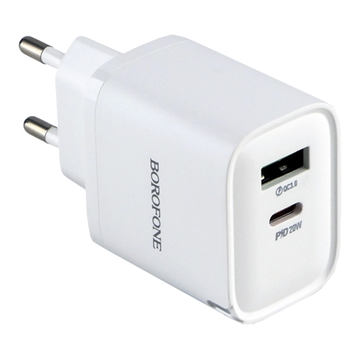 Купить Сетевое Зарядное Устройство Borofone BA83A 1USB-C/1USB PD/QC 20W+Type-C to Type-C, 5