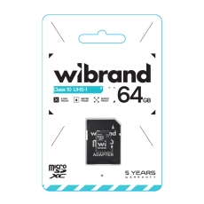 Купити Карта Пам'яті Wibrand MicroSDHC 64gb UHS-1 10 Class & Adapter Купити Карта Пам'яті Wibrand MicroSDHC 64gb UHS-1 10 Class & Adapter