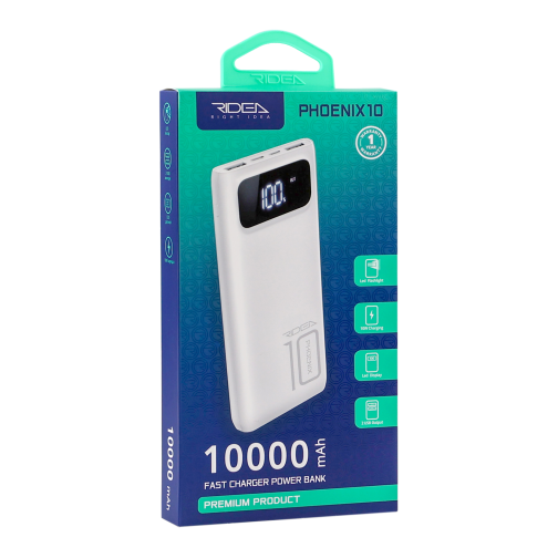 Універсальна Мобільна Батарея Power Bank Ridea RP-D10L Phoenix10 10W digital display + lamp 10000 mAh превью 2