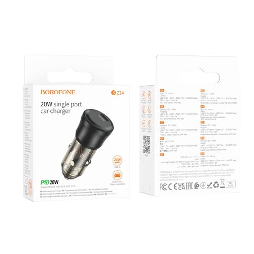Купити Автомобільний Зарядний Пристрій Borofone BZ24 1USB-C QC/PD20W
