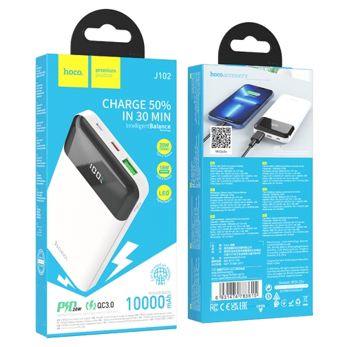 Купити Універсальна Мобільна Батарея Power Bank Hoco J102 Cool figure PD20W+QC3.0 10000 mAh, 2
