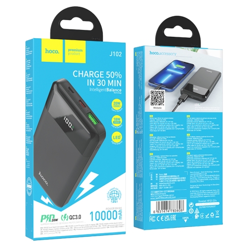 Купити Універсальна Мобільна Батарея Power Bank Hoco J102 Cool figure PD20W+QC3.0 10000 mAh, 3