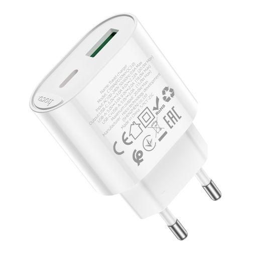 Купити Мережевий Зарядний Пристрій Hoco C109A 1USB-C/1USB PD/QC 20W, 7
