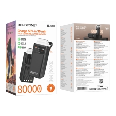 Купити Універсальна Мобільна Батарея Power Bank Borofone BJ65B High 22.5W+PD20W+four-cables 80000mAh