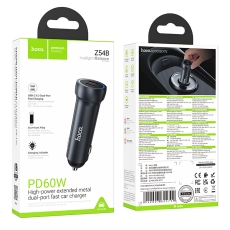 Купити Автомобільний Зарядний Пристрій Hoco Z54B 2USB-C QC/PD30W+30W Total 60W