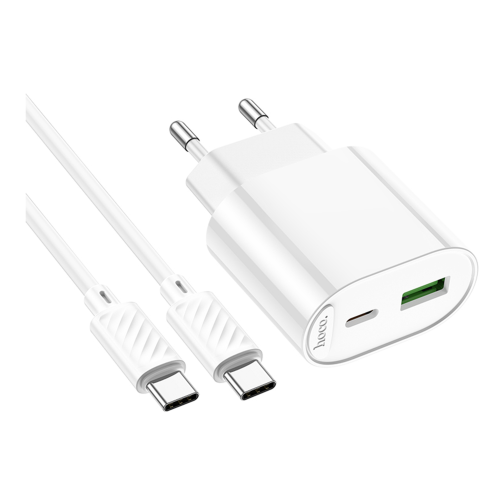Мережевий Зарядний Пристрій Hoco C109A 1USB-C/1USB PD/QC 20W+Type-C to Type-C