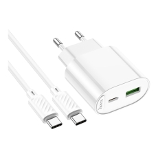 Купить Сетевое Зарядное Устройство Hoco C109A 1USB-C/1USB PD/QC 20W+Type-C to Type-C Купить Сетевое Зарядное Устройство Hoco C109A 1USB-C/1USB PD/QC 20W+Type-C to Type-C
