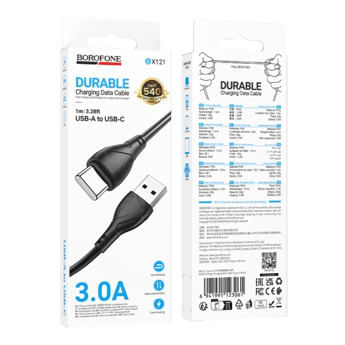 Купить USB Borofone BX121 Type-C 3A, 3