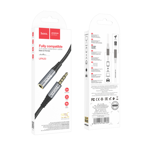 Кабель Aux Hoco UPA20 3.5 audio extension cable 2м превью 2
