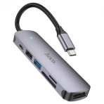 Купити Хаб USB Hoco HB28 Type-C multi-function converter(HDTV+USB3.0+USB2.0+SD+TF+PD), 2