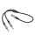 Купити Кабель Audio Splitter  Hoco UPA21 2-in-1 3.5 female to 2 male Сiрий