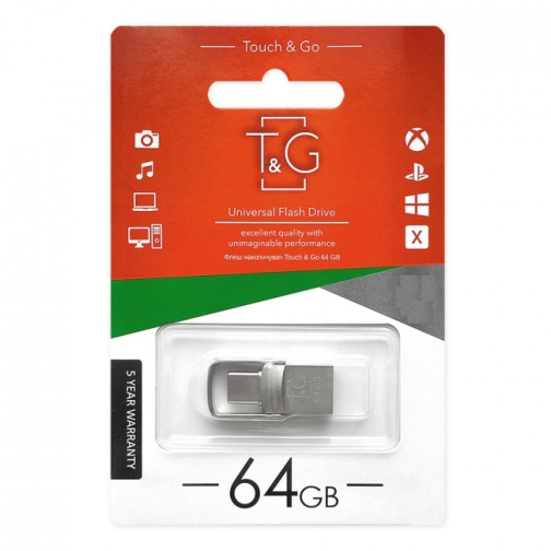 Купити USB OTG флеш-накопичувач -Type C 64GB T&G металева серія 104