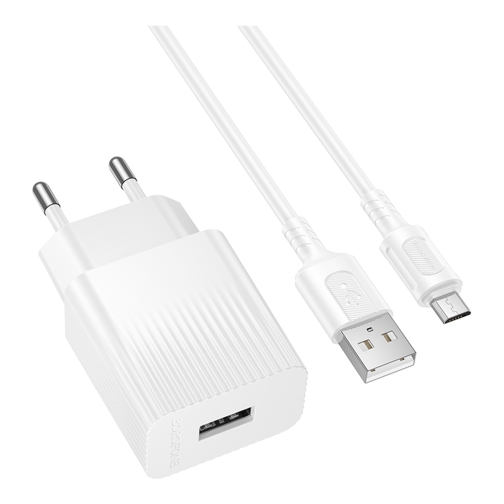 Купити Мережевий Зарядний Пристрій Borofone BAS71A 1USB 2.1A+USB to Micro, 4