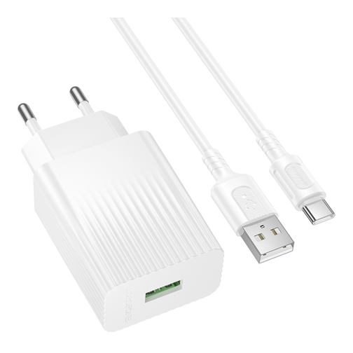 Мережевий Зарядний Пристрій Borofone BAS72A 1USB QC 18W+USB to Type-C превью 4