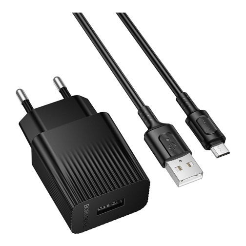 Купити Мережевий Зарядний Пристрій Borofone BAS71A 1USB 2.1A+USB to Micro, 5