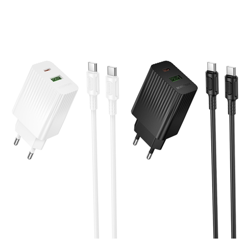Мережевий Зарядний Пристрій Borofone BAS76A 1USB-C/1USB PD/QC 30W+Type-C to Type-C