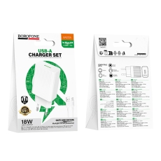Купити Мережевий Зарядний Пристрій Borofone BAS72A 1USB QC 18W+USB to Micro Купити Мережевий Зарядний Пристрій Borofone BAS72A 1USB QC 18W+USB to Micro