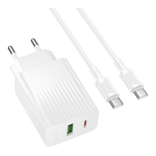 Мережевий Зарядний Пристрій Borofone BAS76A 1USB-C/1USB PD/QC 30W+Type-C to Type-C превью 4