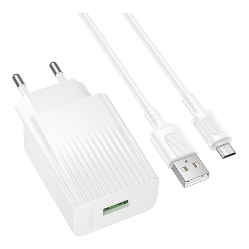 Купить Сетевое Зарядное Устройство Borofone BAS72A 1USB QC 18W+USB to Micro, 4