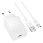 Купить Сетевое Зарядное Устройство Borofone BAS72A 1USB QC 18W+USB to Micro, 4