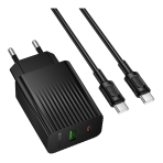 Купити Мережевий Зарядний Пристрій Borofone BAS76A 1USB-C/1USB PD/QC 30W+Type-C to Type-C, 5