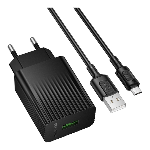 Купить Сетевое Зарядное Устройство Borofone BAS72A 1USB QC 18W+USB to Micro, 5