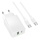 Купити Мережевий Зарядний Пристрій Borofone BAS76A 1USB-C/1USB PD/QC 30W+Type-C to Type-C Бiлий