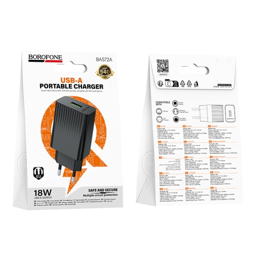 Купити Мережевий Зарядний Пристрій Borofone BAS72A 1USB QC 18W, 3