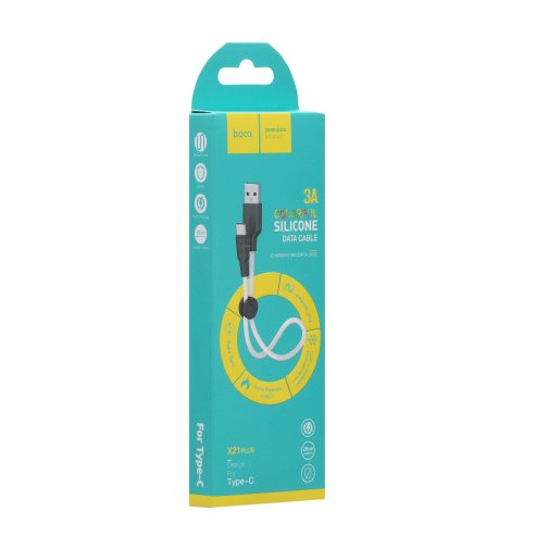 Купити Кабель USB Hoco X21 Plus Silicone Type-C 0.25m, 2