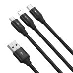Купить USB Baseus Rapid 3-in-1 USB to Micro / Lightning / Type-C 3.5A 1.2m CAJS0000, 5