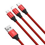 Купить USB Baseus Rapid 3-in-1 USB to Micro / Lightning / Type-C 3.5A 1.2m CAJS0000, 6