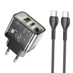 Купить Сетевое Зарядное Устройство Hoco N34 Dazzling PD20W+QC3.0 Type-C to Type-C, 2
