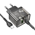 Купить Сетевое Зарядное Устройство Hoco N34 Dazzling PD20W+QC3.0 Type-C to Type-C, 3