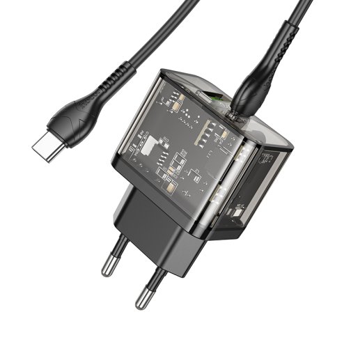 Купить Сетевое Зарядное Устройство Hoco N34 Dazzling PD20W+QC3.0 Type-C to Type-C, 5
