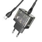 Купить Сетевое Зарядное Устройство Hoco N34 Dazzling PD20W+QC3.0 Type-C to Type-C, 5