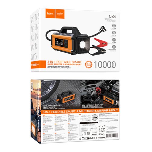 Купить Универсальная Мобильная Батарея Hoco QS4 Air Pump/Jump Starter/Power Bank(10000mAh), 2