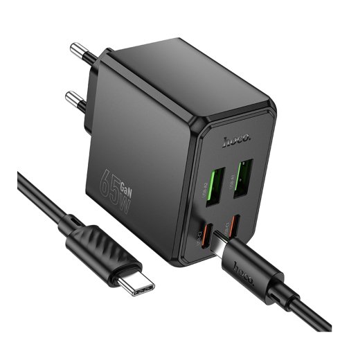 Купить Сетевое Зарядное Устройство Hoco CS19A 2USB-C/2USB PD/QC 65W+Type-C to Type-C, 3