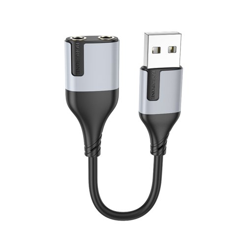 Купити Перехідник Borofone BV19 Creator 2-in-1 USB to 3.5mm, 2