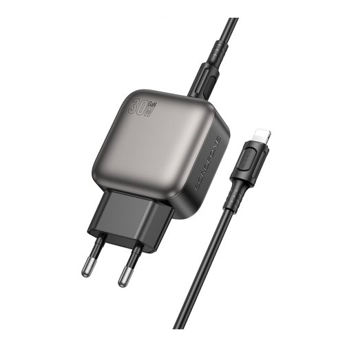 Купити Мережевий Зарядний Пристрій Borofone BAS55A 1USB-C/1USB PD/QC 30W GAN+Type-C to Lightning, 4