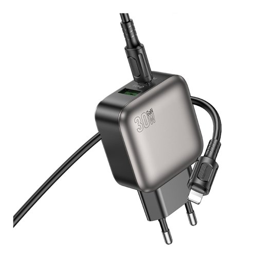 Купити Мережевий Зарядний Пристрій Borofone BAS55A 1USB-C/1USB PD/QC 30W GAN+Type-C to Lightning, 5
