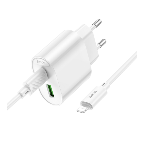 Мережевий Зарядний Пристрій Hoco C109A 1USB-C/1USB PD/QC 20W+Type-C to Lightning превью 3