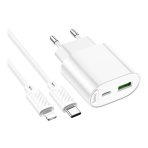 Купить Сетевое Зарядное Устройство Hoco C109A 1USB-C/1USB PD/QC 20W+Type-C to Lightning, 5