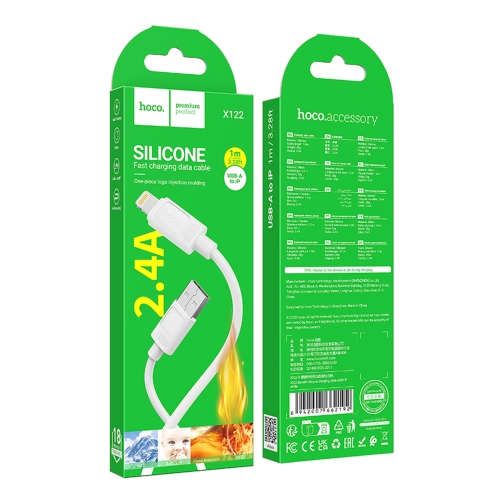 Купить USB Hoco X122 Silicone Lightning 2.4A, 2