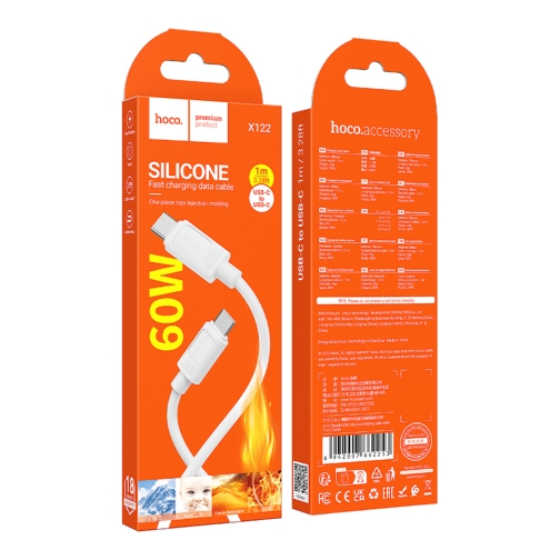 Купить USB Hoco X122 Silicone Type-C to Type-C 60W, 2