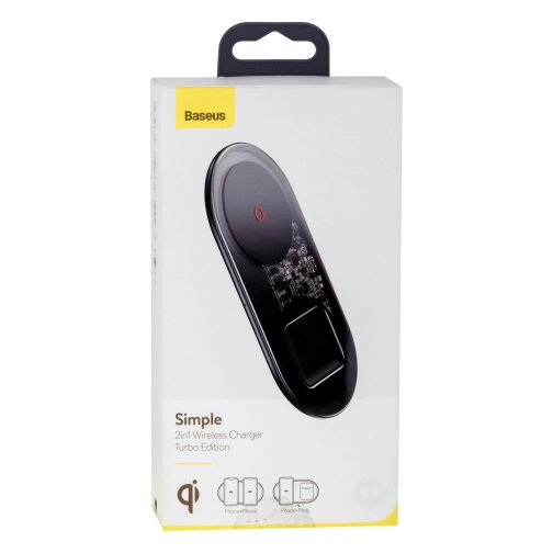Купить Беспроводное Зарядное Устройство Baseus Simple 2in1 Turbo Edition TZWXJK-B 5A