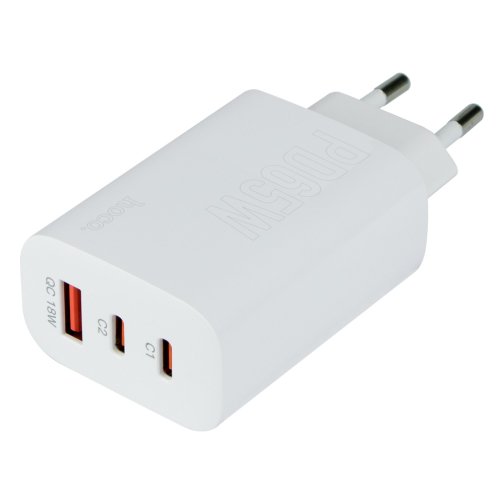 Купити Мережевий Зарядний Пристрій Hoco DC40 PD 65W + QC3.0 Type-C to Type-C, 2