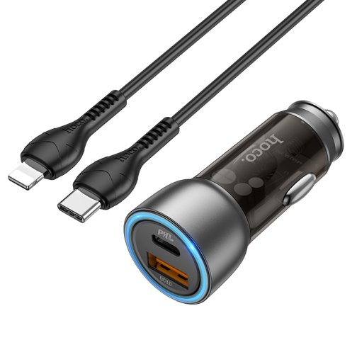 Купить Авто Зарядное Устройство Hoco NZ8 Sprinter 43W PD25W+QC3.0 Type-C to Lightning, 5